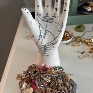 Palmistry Hand Jewelry Holder with Assorted Jewelry